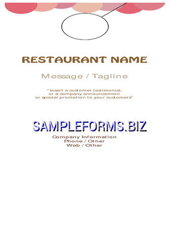 Restaurants Door Hanger Template 1 pdf free